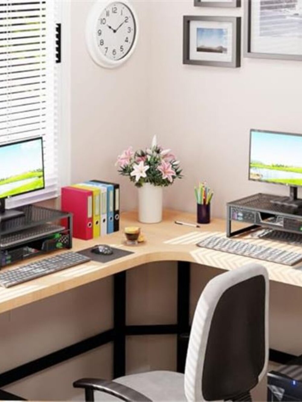 Monitor Stand Riser Desk Organizer With Drawer Computer Laptop Storage Black - Picture 2 of 6